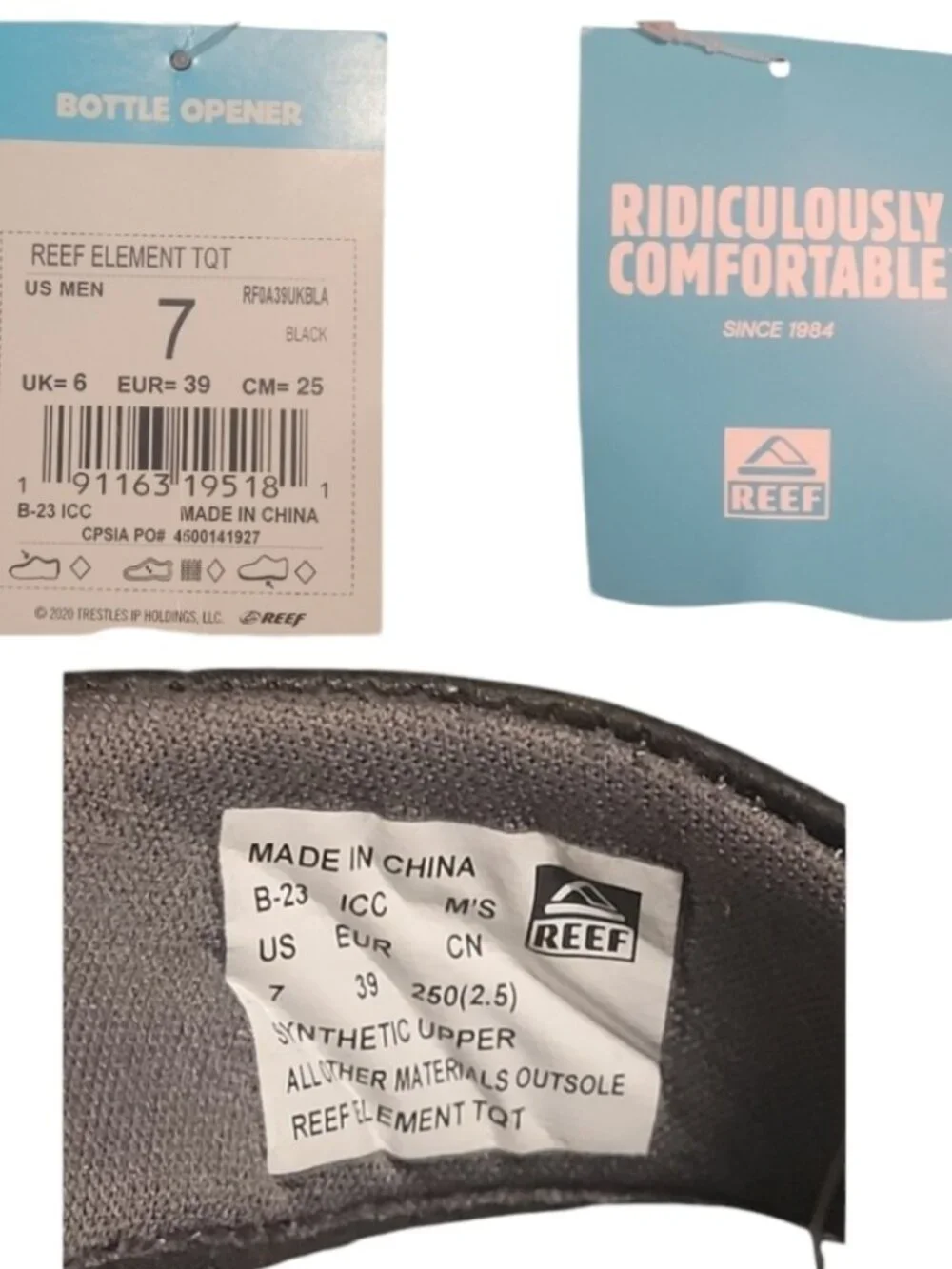 NWT Reef Element TQT Flip Flops Sz 7